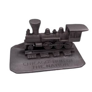 Pewter Train Engine Vtg Miniature Metal Rawcliffe 1980 Made In USA Chicago